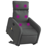 Fauteuil de massage inclinable Gris foncé Tissu