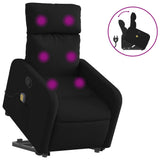 Fauteuil de massage inclinable Noir Tissu