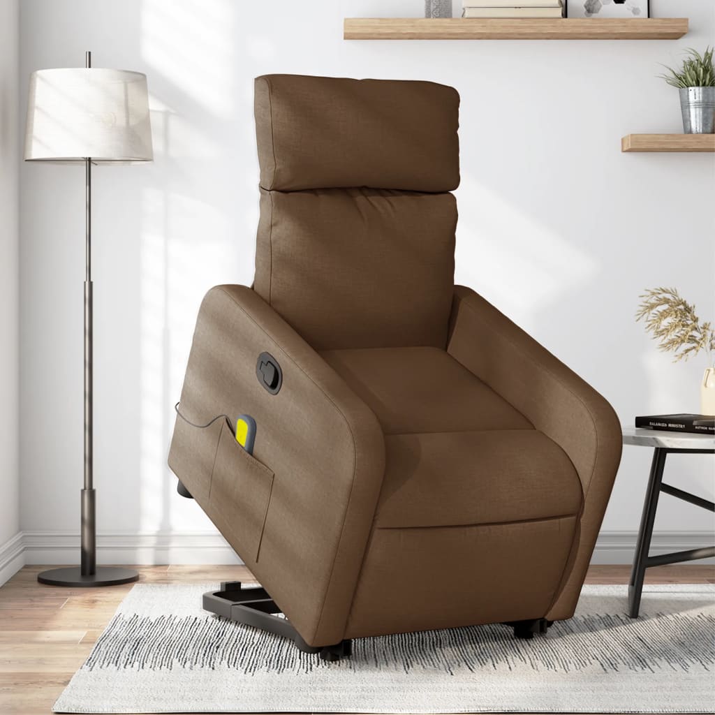 Fauteuil de massage inclinable Marron Tissu