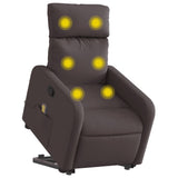 Fauteuil inclinable de massage Marron foncé Tissu