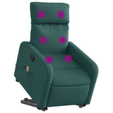 Fauteuil inclinable de massage Vert foncé Tissu