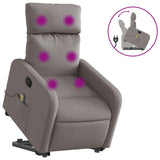 Fauteuil inclinable de massage Taupe Tissu