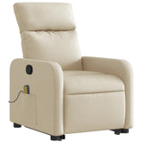 Fauteuil inclinable de massage Crème Tissu