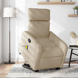 Fauteuil inclinable de massage Crème Tissu