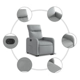 Fauteuil inclinable électrique gris clair tissu