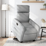 Fauteuil inclinable électrique gris clair tissu