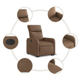 Fauteuil inclinable électrique marron tissu