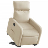 Fauteuil inclinable électrique crème tissu
