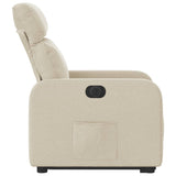 Fauteuil inclinable électrique crème tissu