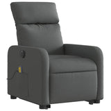 Fauteuil inclinable de massage électrique Gris foncé Tissu