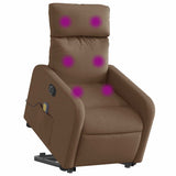 Fauteuil inclinable de massage électrique Marron Tissu
