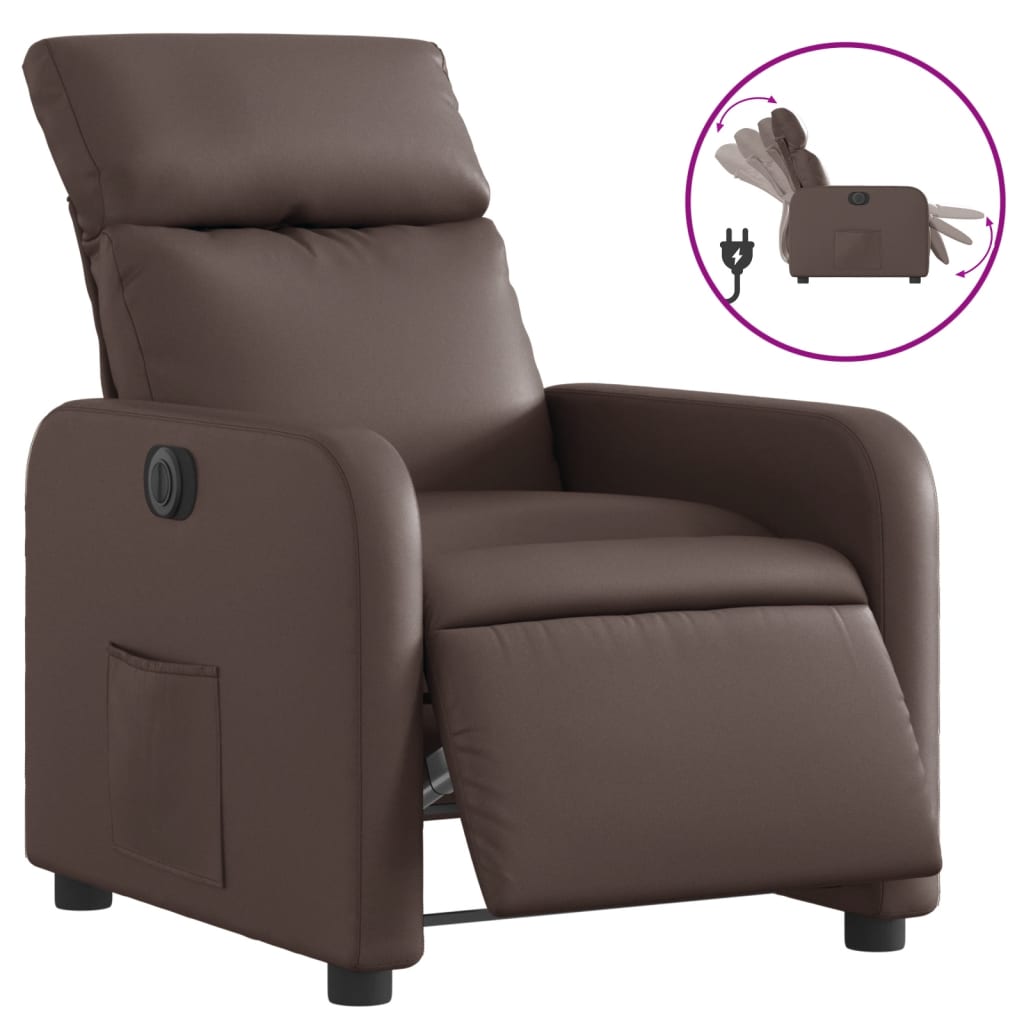 Fauteuil inclinable électrique Marron Similicuir
