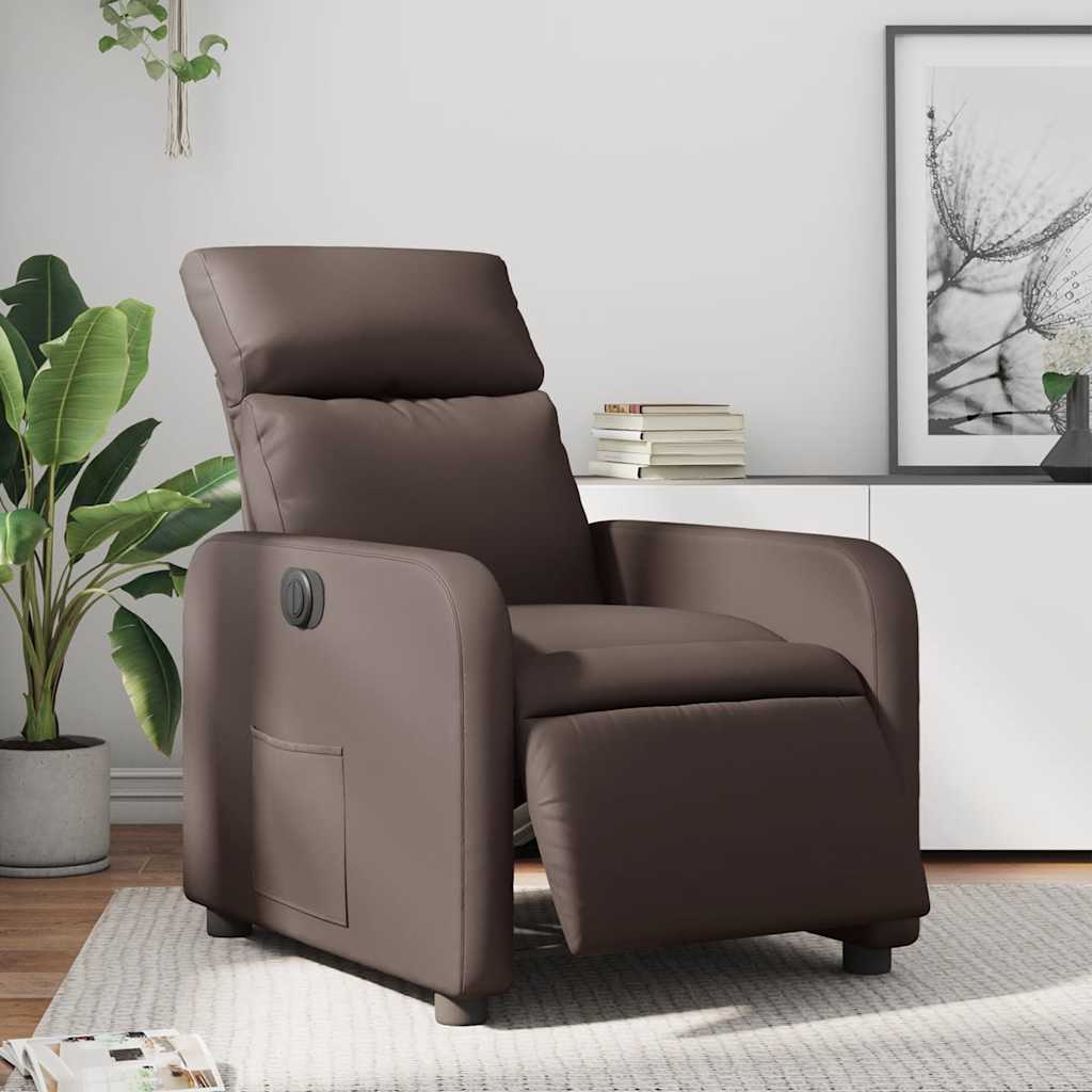 Fauteuil inclinable électrique Marron Similicuir