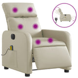 Fauteuil de massage inclinable électrique crème similicuir
