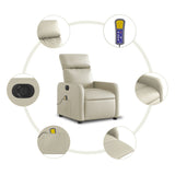 Fauteuil de massage inclinable électrique crème similicuir