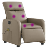Fauteuil de massage inclinable électrique cappuccino similicuir