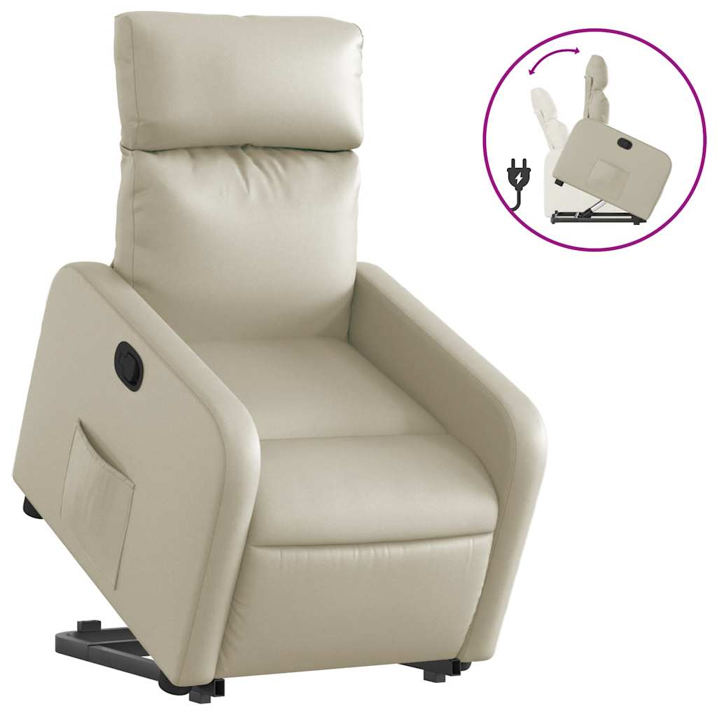 Fauteuil inclinable Crème Similicuir