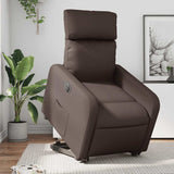 Fauteuil inclinable électrique marron similicuir