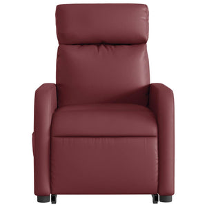 Fauteuil inclinable électrique rouge bordeaux similicuir
