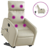 Fauteuil inclinable de massage électrique crème similicuir
