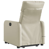Fauteuil inclinable de massage électrique crème similicuir