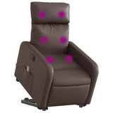 Fauteuil inclinable de massage électrique marron similicuir