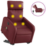 Fauteuil inclinable de massage électrique rouge bordeaux