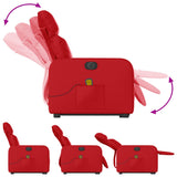 Fauteuil inclinable de massage électrique rouge similicuir