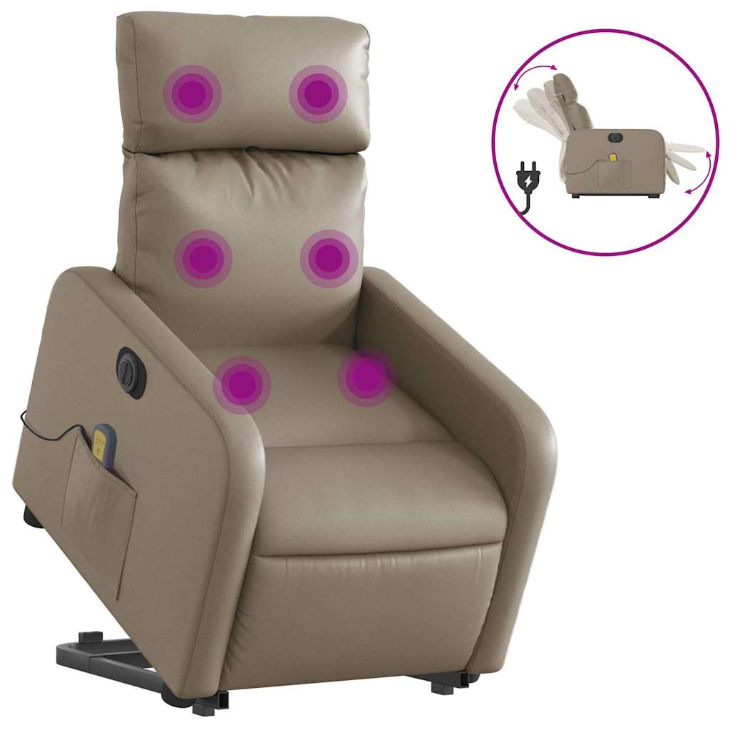 Fauteuil inclinable de massage électrique cappuccino similicuir