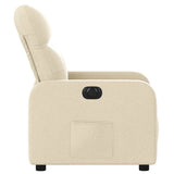 Fauteuil inclinable électrique Crème Tissu