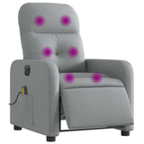 Fauteuil de massage inclinable électrique gris clair tissu