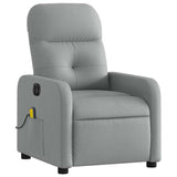 Fauteuil de massage inclinable électrique gris clair tissu