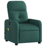 Fauteuil de massage inclinable électrique Vert foncé Tissu