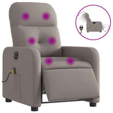 Fauteuil de massage inclinable électrique Taupe Tissu