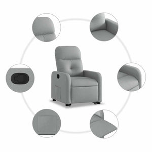 Fauteuil inclinable Gris clair Tissu