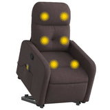 Fauteuil inclinable de massage Marron foncé Tissu
