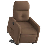 Fauteuil inclinable électrique marron tissu