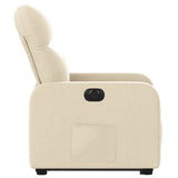 Fauteuil inclinable électrique crème tissu