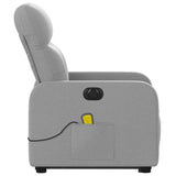 Fauteuil inclinable de massage électrique Gris clair Tissu