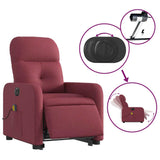 Fauteuil inclinable de massage électrique Rouge bordeaux Tissu