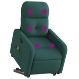 Fauteuil inclinable de massage électrique Vert foncé Tissu