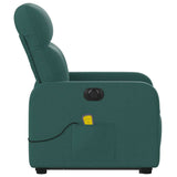 Fauteuil inclinable de massage électrique Vert foncé Tissu