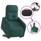 Fauteuil inclinable de massage électrique Vert foncé Tissu