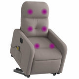 Fauteuil inclinable de massage électrique Taupe Tissu