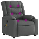 Fauteuil de massage inclinable gris foncé tissu