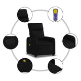Fauteuil inclinable de massage en tissu noir