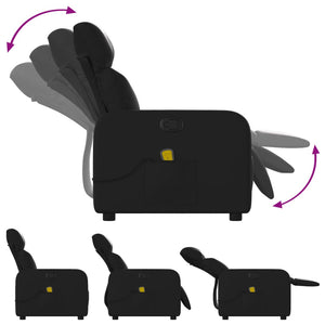 Fauteuil inclinable massant en similicuir noir