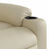 Fauteuil de massage inclinable crème similicuir