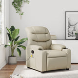 Fauteuil de massage inclinable crème similicuir