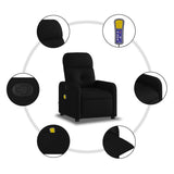 Fauteuil inclinable de massage noir tissu